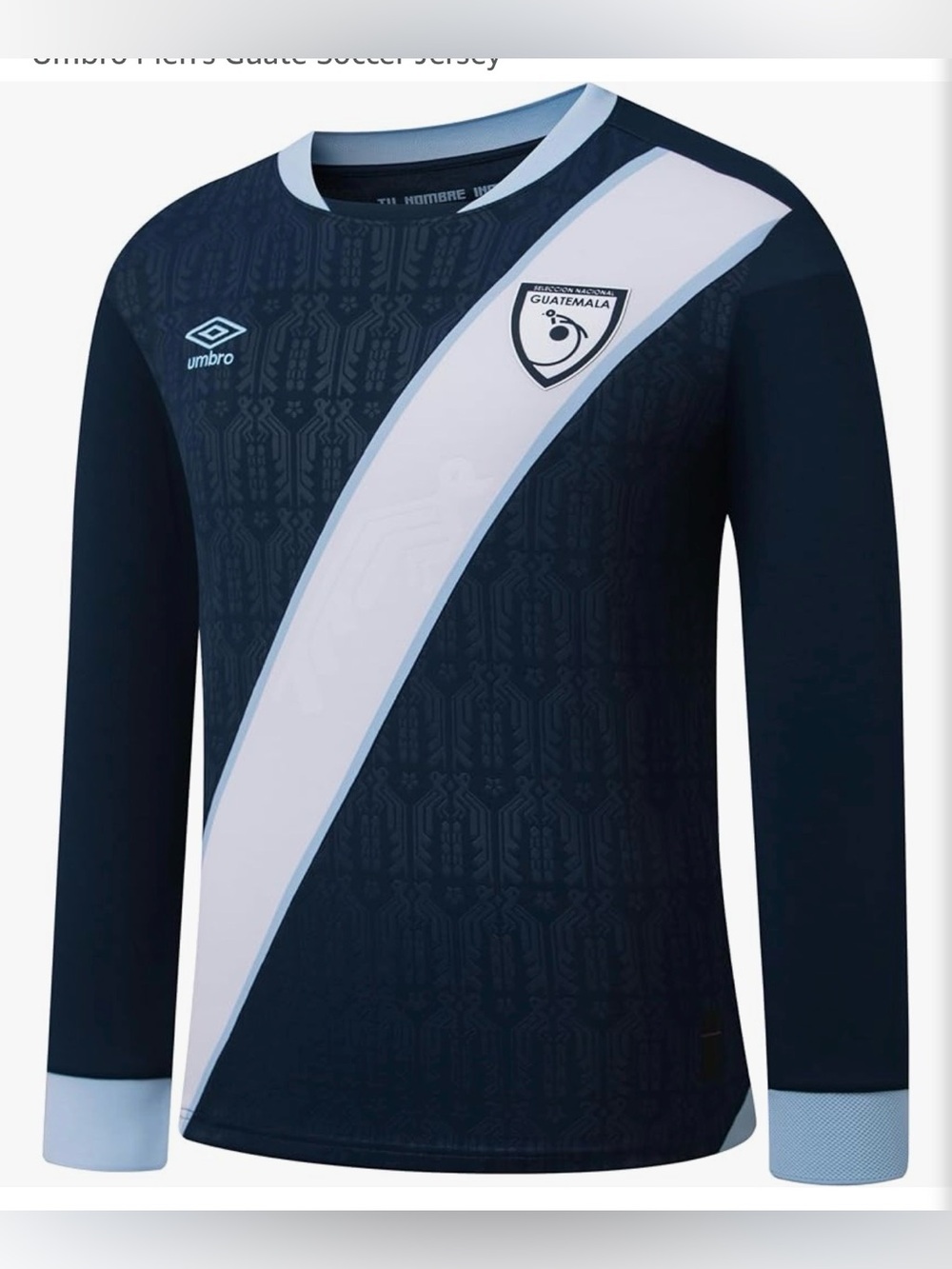 Umbro Guatemala Soccer Jersey Long Sleeve  Blue White Men’s XXL New With Tags